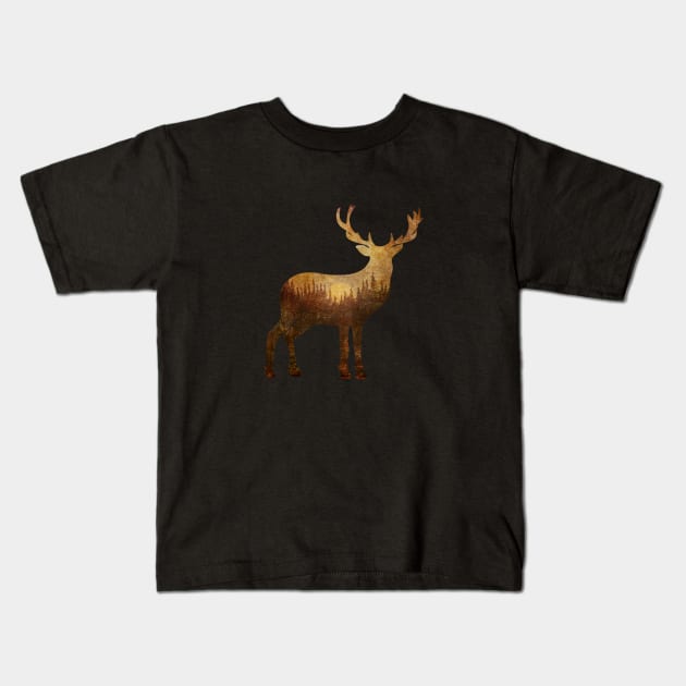 Deer at Dawn Kids T-Shirt by directdesign